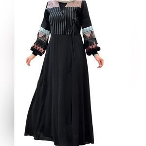 Black Abaya Overlapping size XL